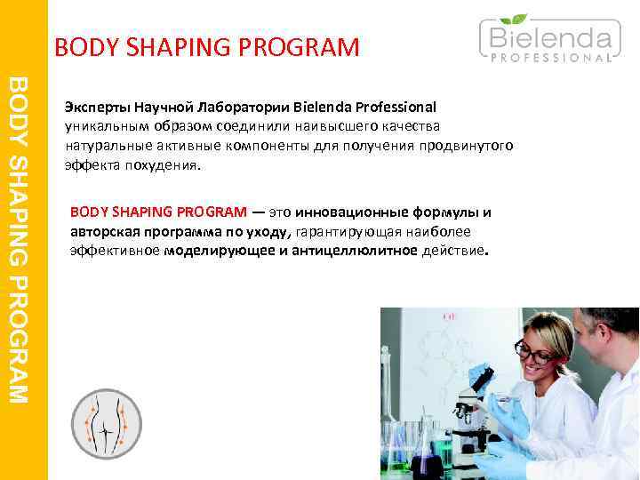  BODY SHAPING PROGRAM Эксперты Научной Лаборатории Bielenda Professional уникальным образом соединили наивысшего качества