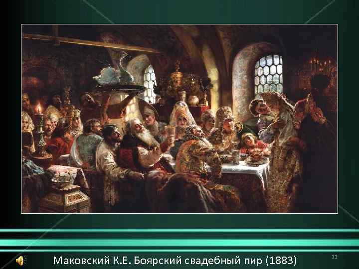 Маковский К. Е. Боярский свадебный пир (1883) 11 