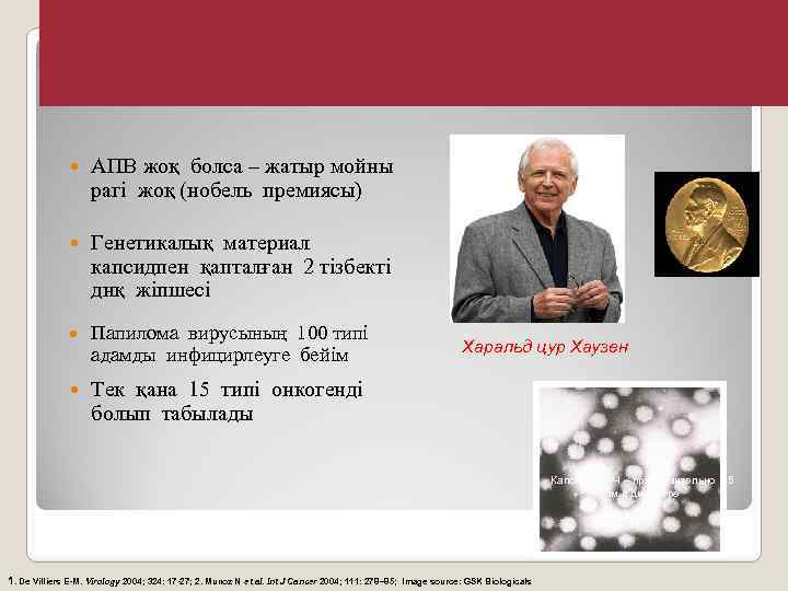  АПВ жоқ болса – жатыр мойны рагі жоқ (нобель премиясы) Генетикалық материал капсидпен