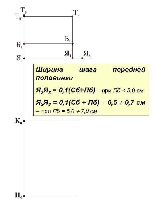 Ширина шага половинки передней Я 2 Я 3 = 0, 1(Сб+Пб) – при Пб