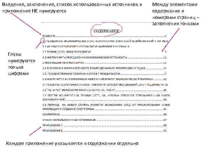 Нумеруется ли содержание в проекте