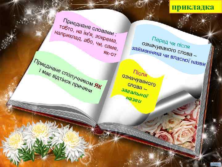 прикладка Приє тобт днане сл напр о, на ім'я овами : икла , д,