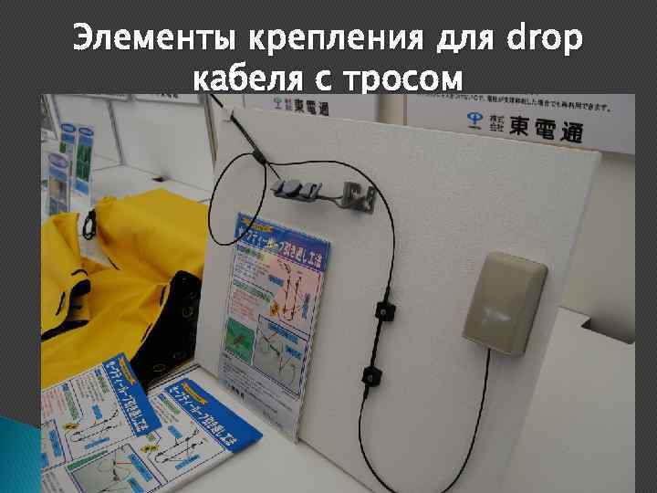 Элементы крепления для drop кабеля с тросом 
