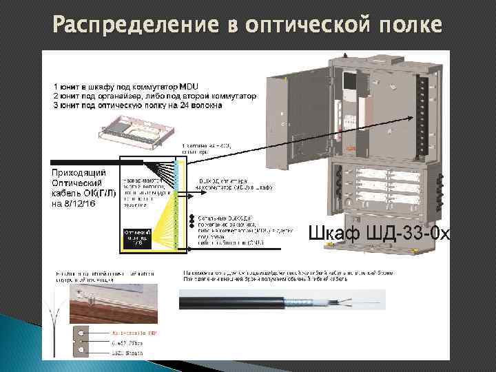 Распределение в оптической полке 