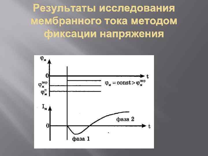 Результаты исследования мембранного тока методом фиксации напряжения 