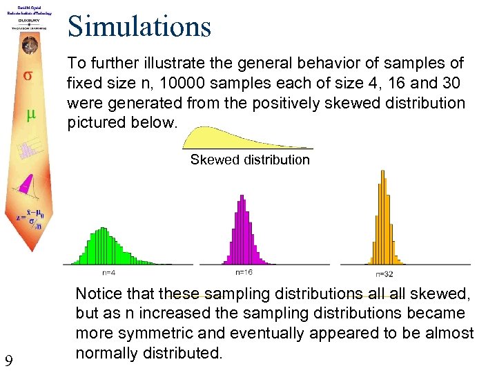 Simulations To further illustrate the general behavior of samples of fixed size n, 10000