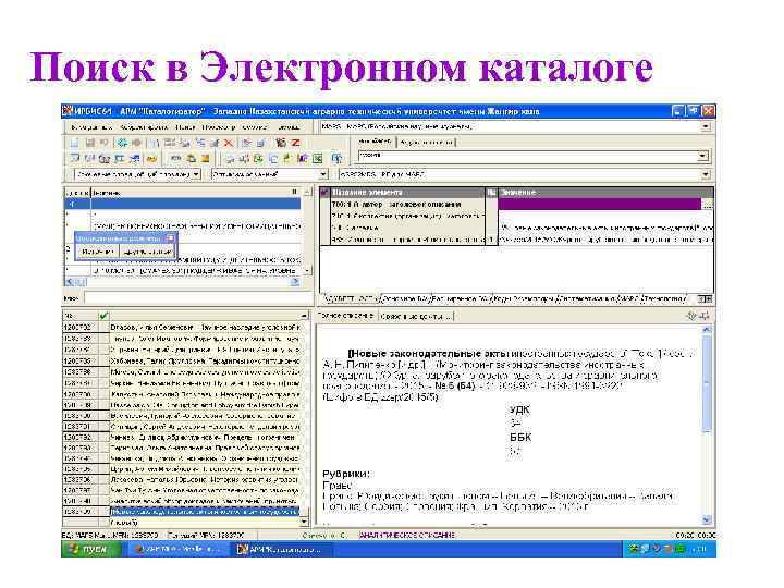 Поиск в Электронном каталоге 