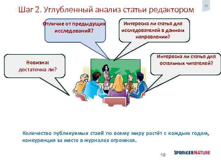 Шаг 2. Углубленный анализ статьи редактором Отличие от предыдущих исследований? Новизна: достаточна ли? 18