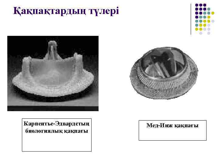 Қақпақтардың түлері Карпентье-Эдвардстың биологиялық қақпағы Мед-Инж қақпағы 