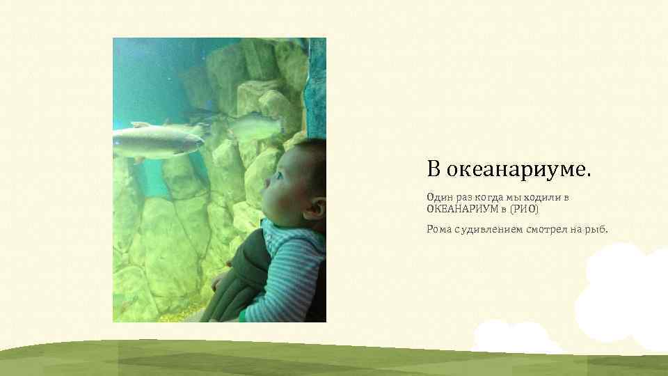 В океанариуме. Один раз когда мы ходили в ОКЕАНАРИУМ в (РИО) Рома с удивлением