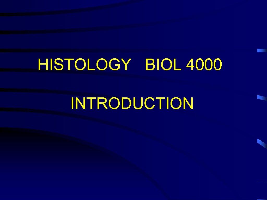 HISTOLOGY BIOL 4000 INTRODUCTION 