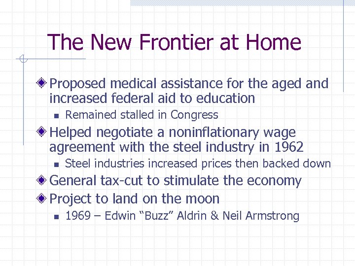 The New Frontier at Home Proposed medical assistance for the aged and increased federal
