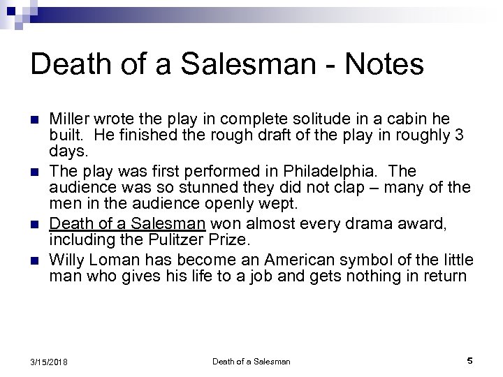 death of a salesman plot analysis