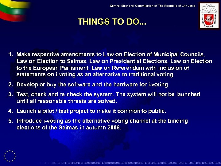 Central Electoral Commission of The Republic of Lithuania THINGS TO DO. . . 1.