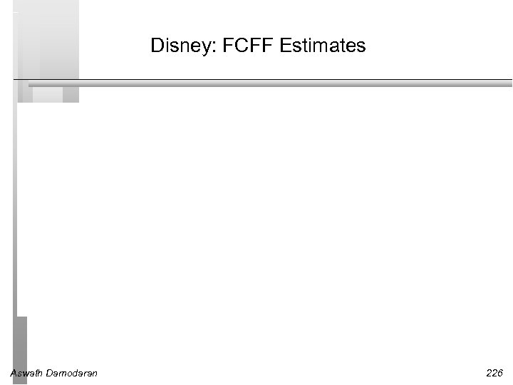 Disney: FCFF Estimates Aswath Damodaran 226 