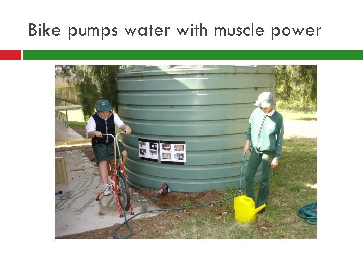 Bike pumps water with muscle power 