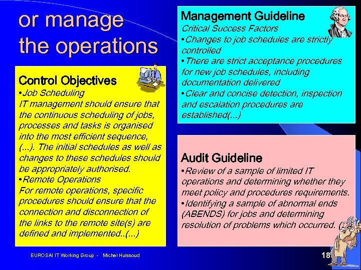 or manage the operations Control Objectives • Job Scheduling IT management should ensure that