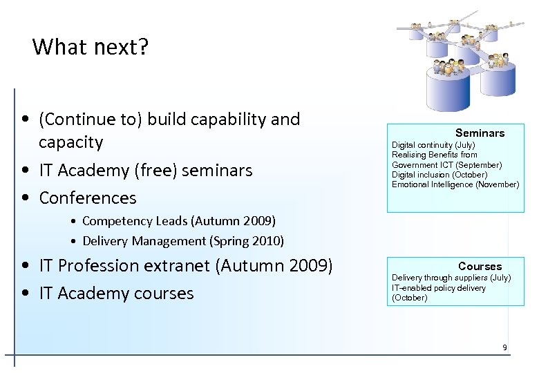 What next? • (Continue to) build capability and capacity • IT Academy (free) seminars