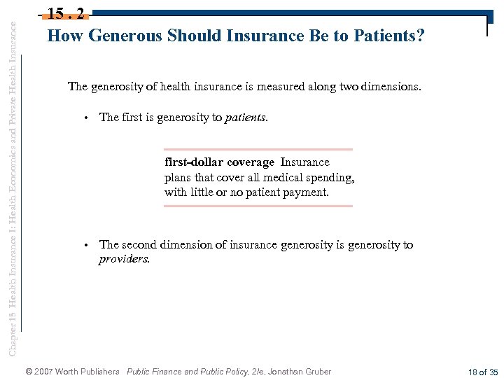 Chapter 15 Health Insurance I: Health Economics and Private Health Insurance 15. 2 How