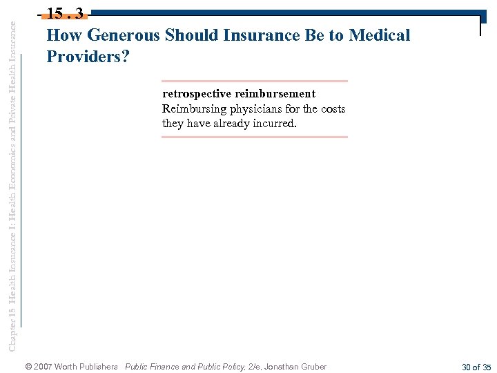 Chapter 15 Health Insurance I: Health Economics and Private Health Insurance 15. 3 How