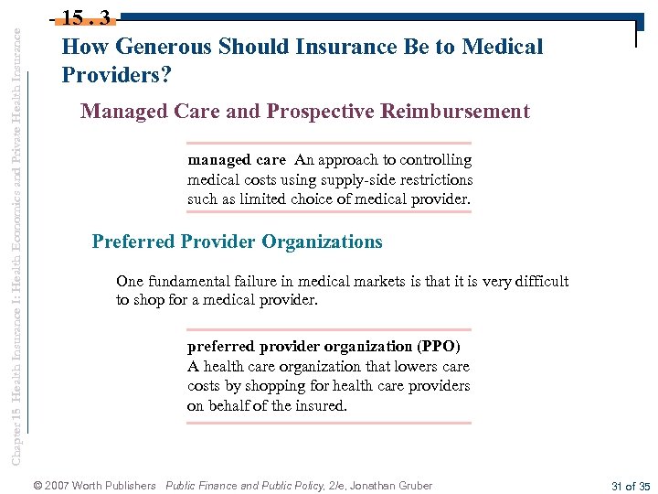 Chapter 15 Health Insurance I: Health Economics and Private Health Insurance 15. 3 How