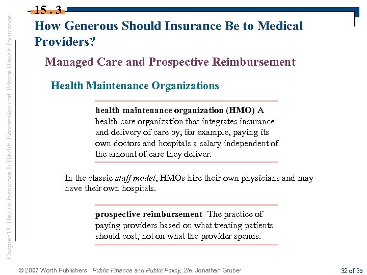 Chapter 15 Health Insurance I: Health Economics and Private Health Insurance 15. 3 How