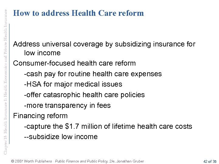 Chapter 15 Health Insurance I: Health Economics and Private Health Insurance How to address