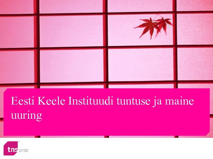 Eesti Keele Instituudi tuntuse ja maine uuring 