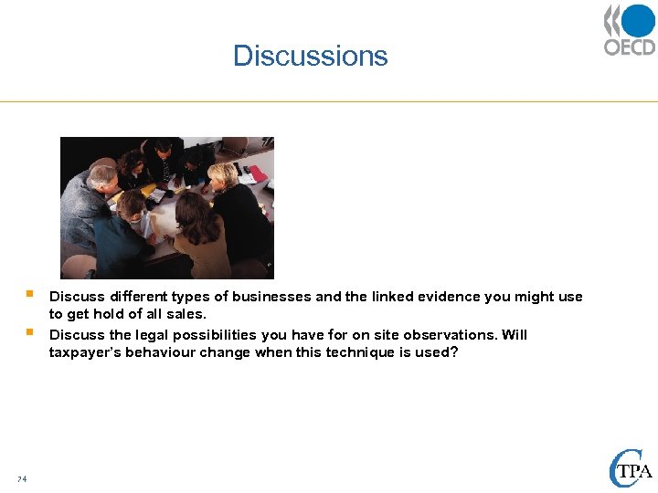 Discussions § § 74 Discuss different types of businesses and the linked evidence you