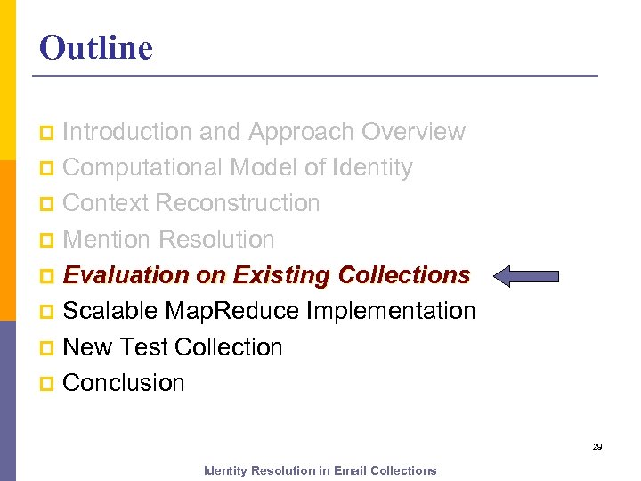 Outline Introduction and Approach Overview p Computational Model of Identity p Context Reconstruction p