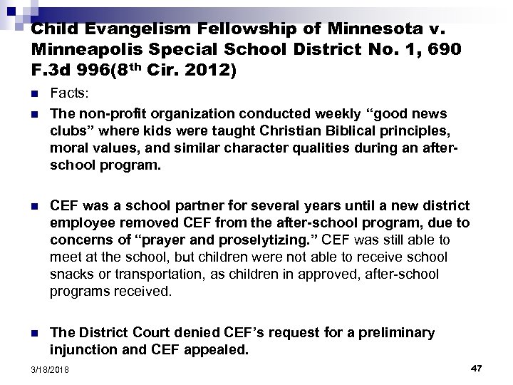 Child Evangelism Fellowship of Minnesota v. Minneapolis Special School District No. 1, 690 F.