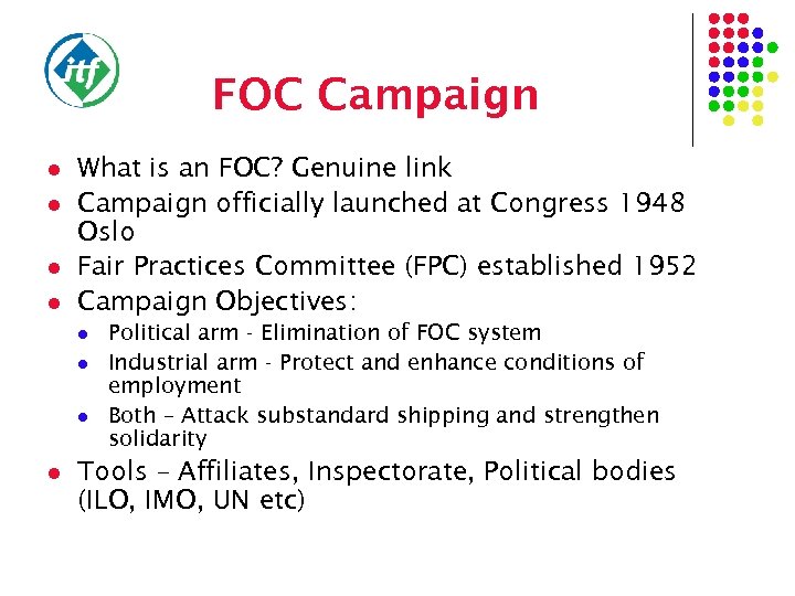 FOC Campaign l l What is an FOC? Genuine link Campaign officially launched at