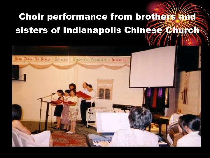 Choir performance from brothers and sisters of Indianapolis Chinese Church 