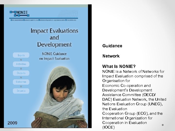 Guidance Network What Is NONIE? 2009 NONIE is a Network of Networks for Impact