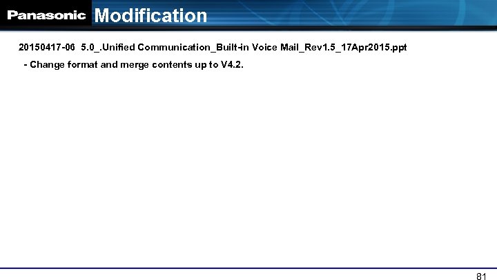 Modification 20150417 -06 5. 0_. Unified Communication_Built-in Voice Mail_Rev 1. 5_17 Apr 2015. ppt