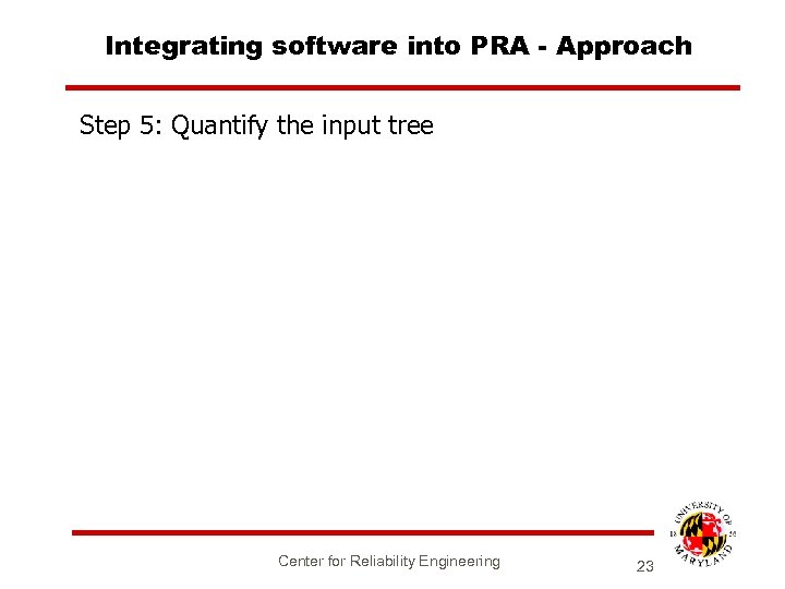 Integrating software into PRA - Approach Step 5: Quantify the input tree Center for