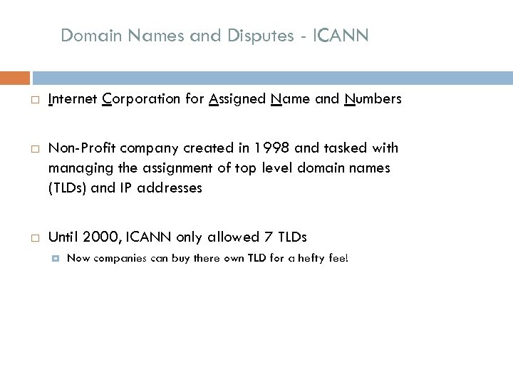 Domain Names and Disputes - ICANN Internet Corporation for Assigned Name and Numbers Non-Profit