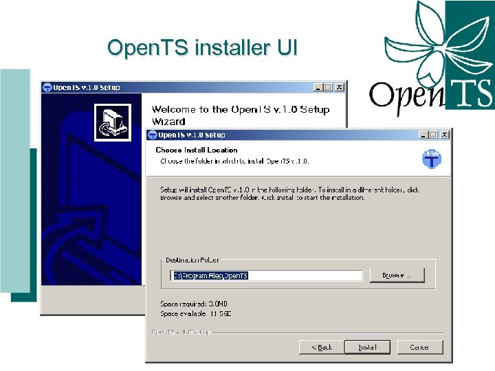 Open. TS installer UI 