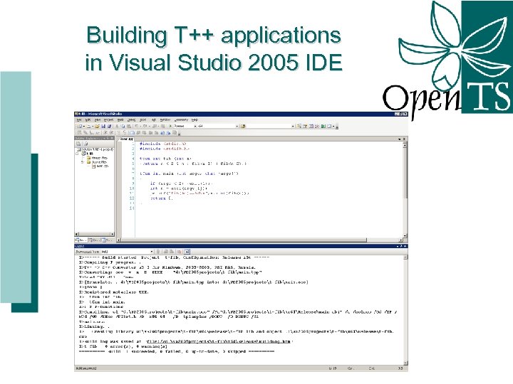 Building T++ applications in Visual Studio 2005 IDE 