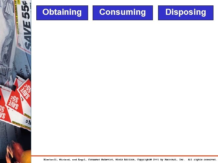 Obtaining Consuming Disposing Blackwell, Miniard, and Engel, Consumer Behavior, Ninth Edition, Copyright© 2001 by