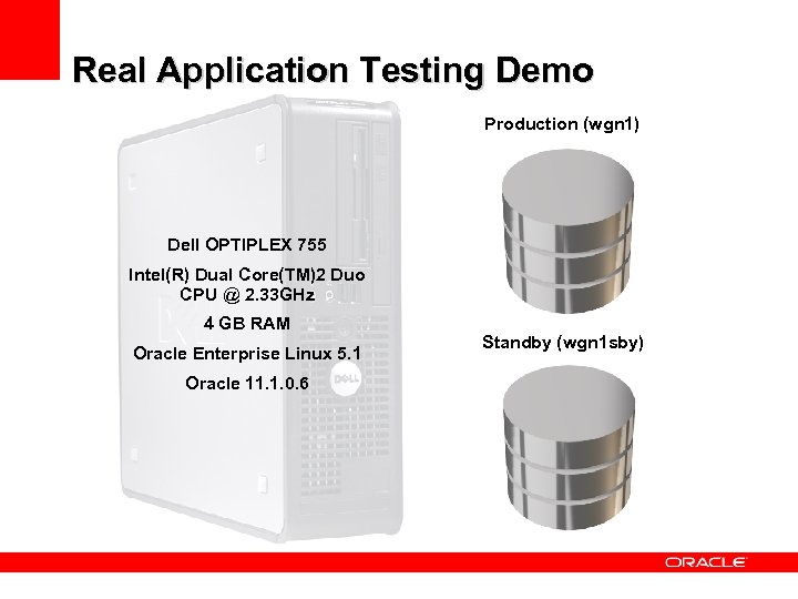 Real Application Testing Demo Production (wgn 1) Dell OPTIPLEX 755 Intel(R) Dual Core(TM)2 Duo