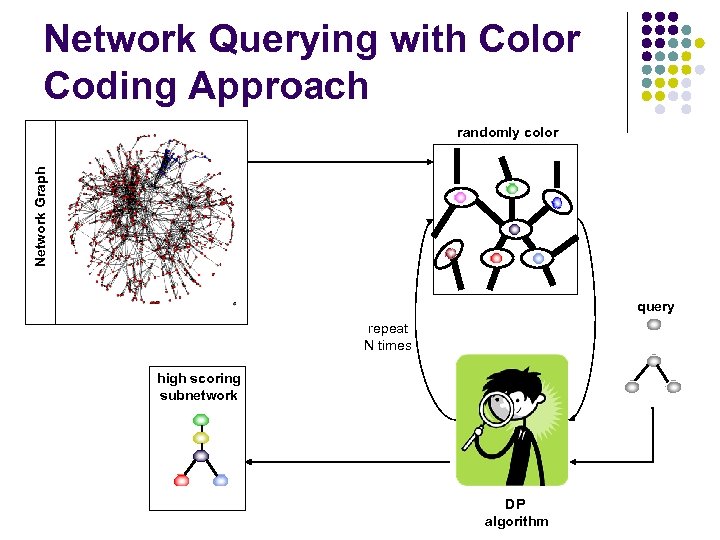 Network Querying with Color Coding Approach Network Graph randomly color query repeat N times