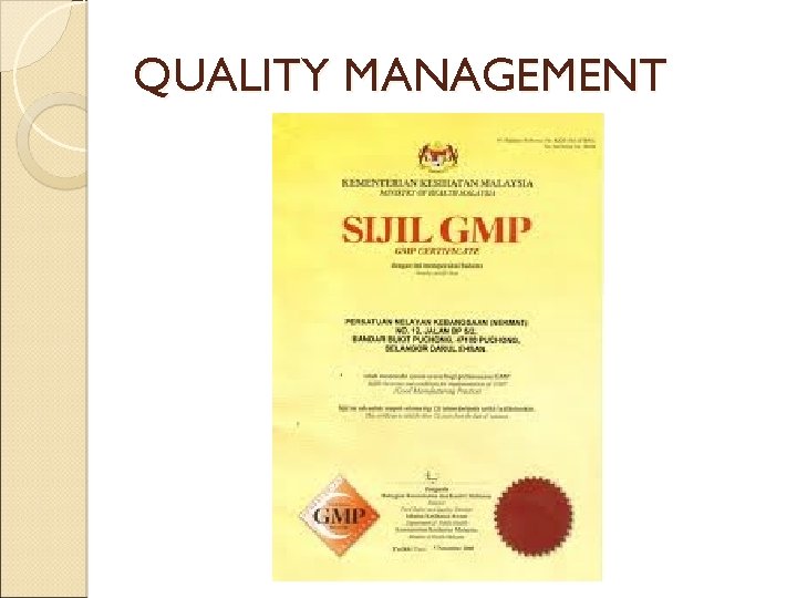 QUALITY MANAGEMENT 