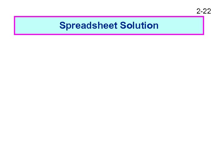 2 -22 Spreadsheet Solution 