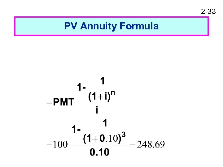 2 -33 PV Annuity Formula 