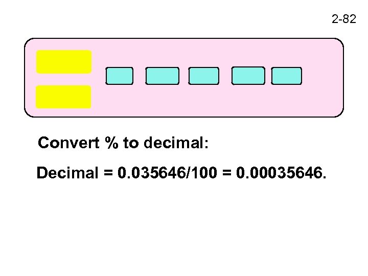 2 -82 Convert % to decimal: Decimal = 0. 035646/100 = 0. 00035646. 