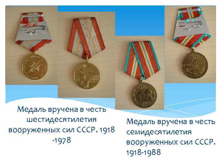 Медаль вручается. Медали Вооружённых сил СССР 1918 -1978, 1918 -1988.. Какую медаль подарили тому. Медали врученные Карбышеву. Цель проведения вручения медалей школьникам.