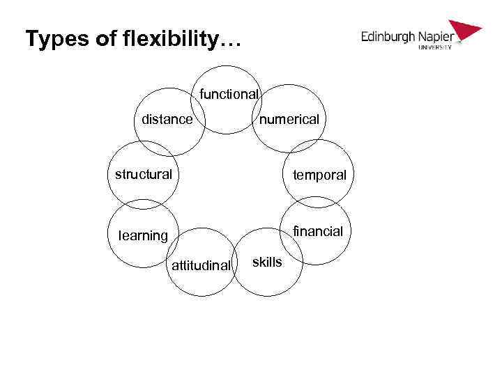Types of flexibility… functional distance numerical structural temporal learning financial attitudinal skills 
