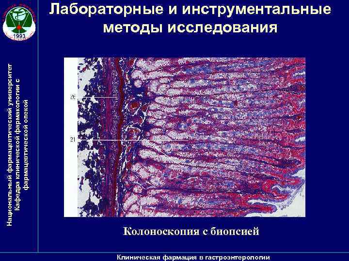 Национальный фармацевтический университет Кафедра клинической фармакологии с фармацевтической опекой Лабораторные и инструментальные методы исследования