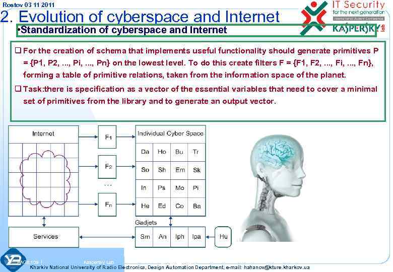 Rostov 03 11 2011 2. Evolution of cyberspace and Internet • Standardization of cyberspace